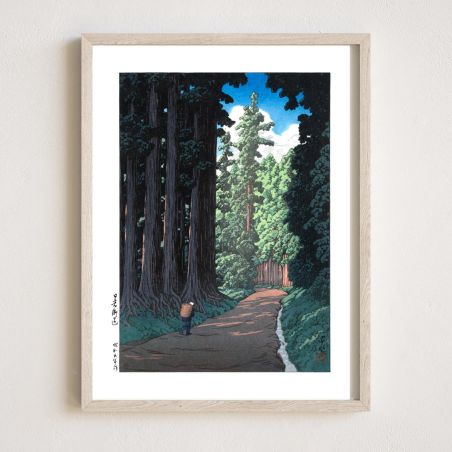 Kawase Hasui Print Riproduzione, La strada per Nikko, Nikko kaido