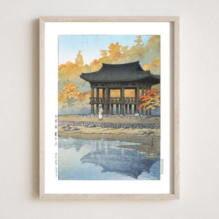 print reproduction of Kawase Hasui, Sanggye Pavilion, Paekyang Temple, Byakuyoji Sokeikaku