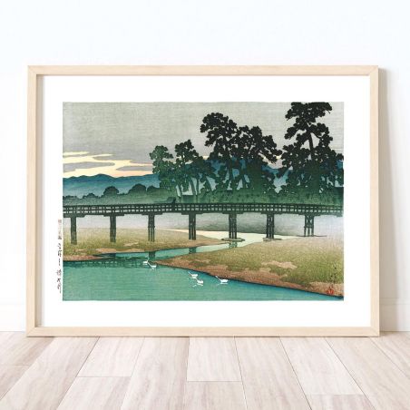 Druck Reproduktion von Kawase Hasui, Der Asano-Fluss in Kanazawa