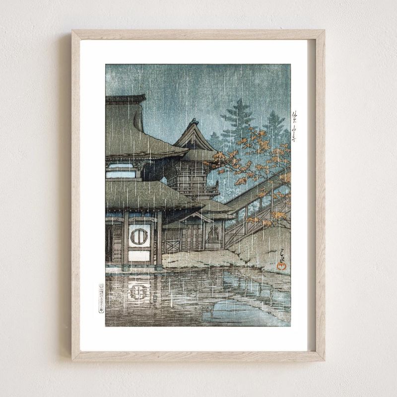 print reproduction of Kawase Hasui, Yama Temple, Sendai, Sendai Yamadera