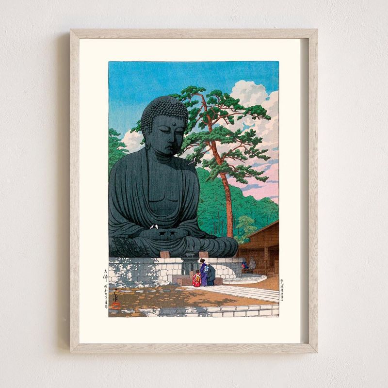 Japanese print, Kawase Hasui Big Buddha in Kamakura - 1930