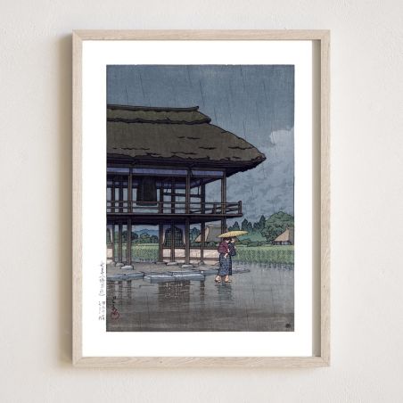 Druck Reproduktion von Kawase Hasui, Genzo-Tempel, Miyazaki, Präfektur Saitama