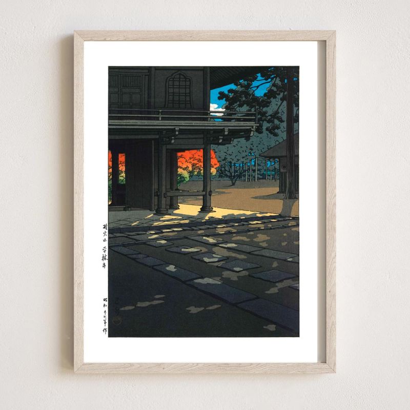 Druckreproduktion von Kawase Hasui, Nobitome Heirinji-Tempel