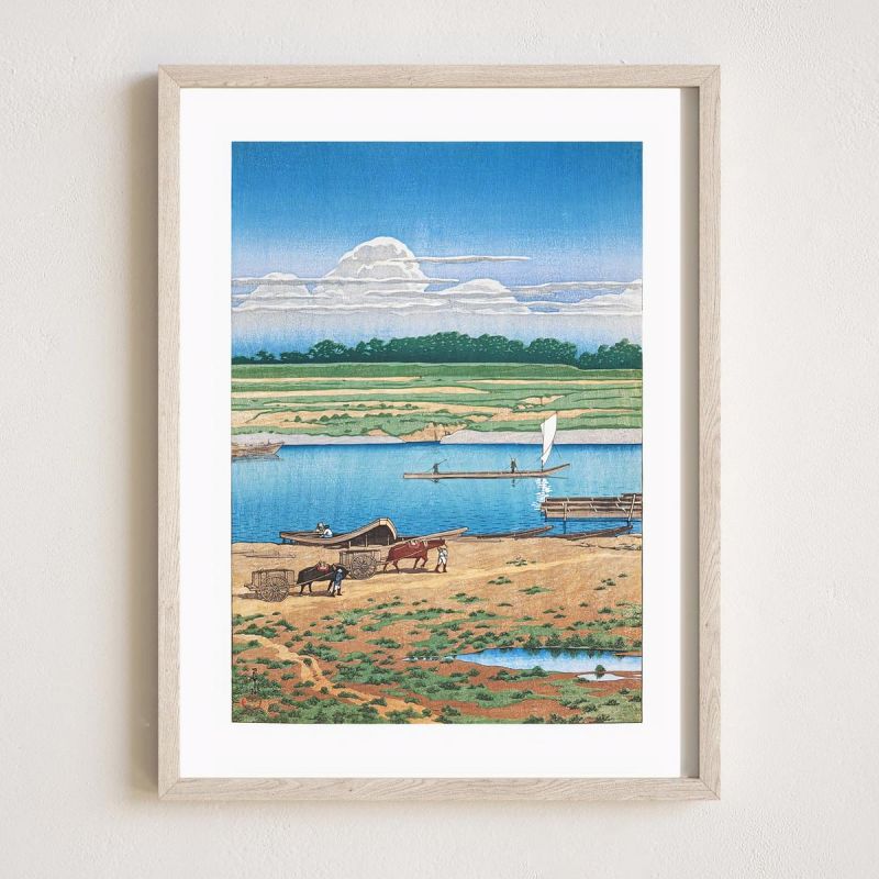 Reproduction d'estampe japonaise, Nostalgie, Nosutarujī, Kawase hasui